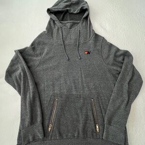 Aviator Nation Gray Hooded Sweatshirt with Small Multicolor Logo